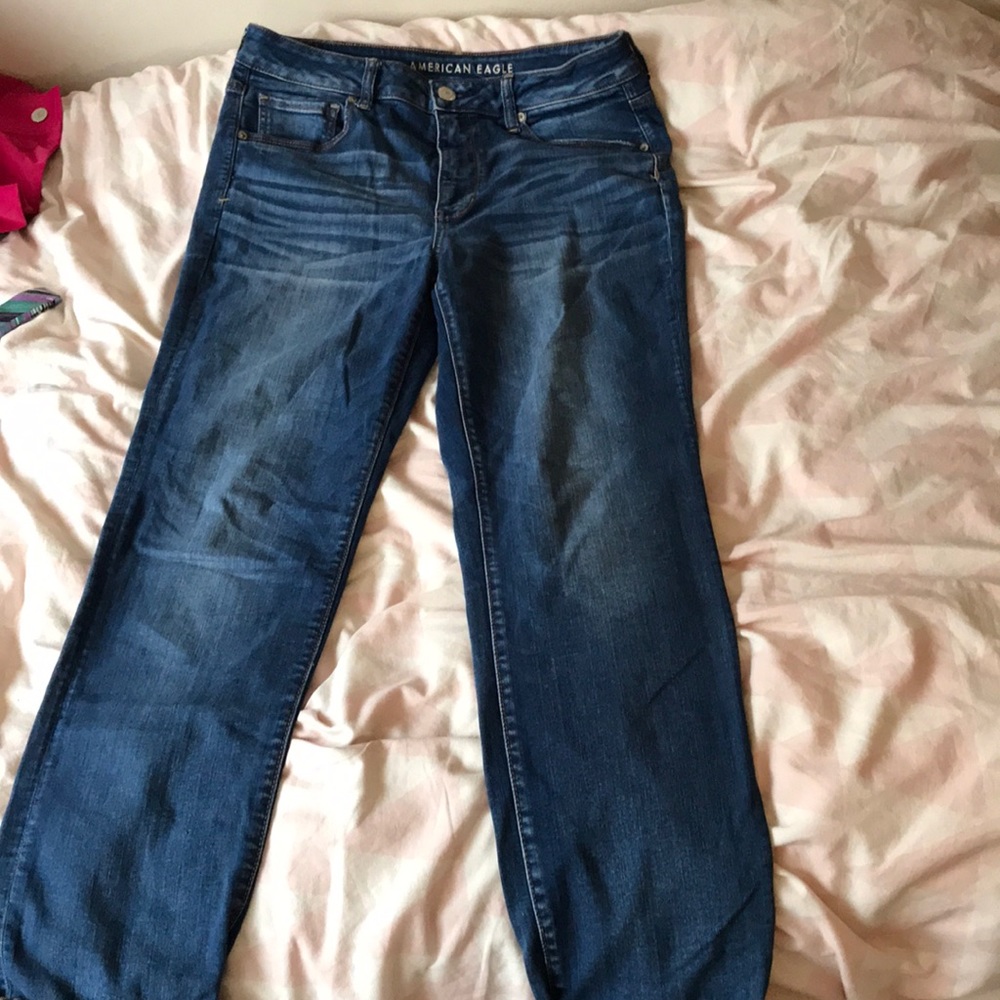 Medium blue straight leg jeans